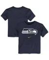 Nike Toddler Boys And Girls  College Navy Seattle Seahawks Logo T-shirt In Blue