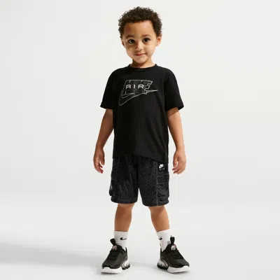 Nike Babies' Toddler Dri-fit 2-piece Air Printed Cargo Shorts Set In Black