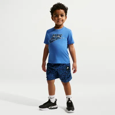 Nike Babies' Toddler Dri-fit 2-piece Air Printed Cargo Shorts Set In Blue