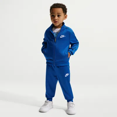 Nike Babies' Toddler Dri-fit Lifestyle 2-piece Full-zip Propus Piping Set In Blue