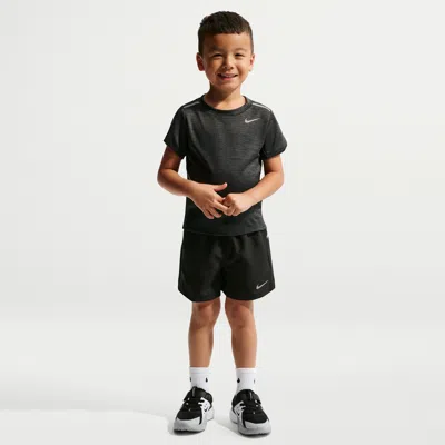 Nike Babies' Toddler Dri-fit Miler Top And Shorts Set In Black