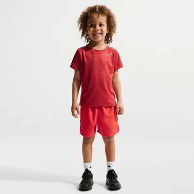 Nike Babies' Toddler Dri-fit Miler Top And Shorts Set In Red