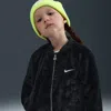 Nike Babies' Toddler Faux Fur Bomber Jacket In Black