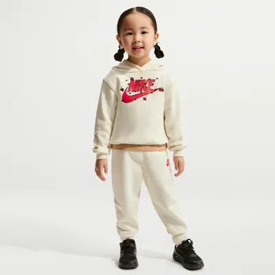 Nike Babies' Toddler Fleece Pullover Hoodie And Jogger Pants Set In Neutral