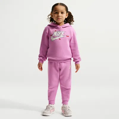 Nike Babies' Toddler Fleece Pullover Hoodie And Jogger Pants Set In Pink