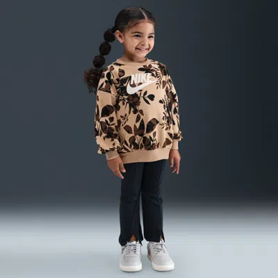 Nike Babies' Toddler Floral Camo Crew And Leggings Set In Multi