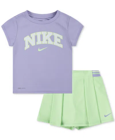 Nike Kids' Toddler Girls 2-pc. Prep In Your Step Skort & Top Set In Eevapor G