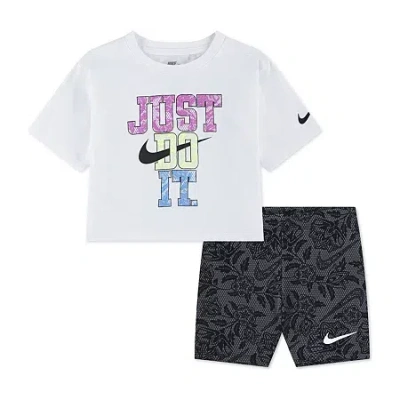 Nike Babies' Toddler Girls 2-pc. Short Set In White