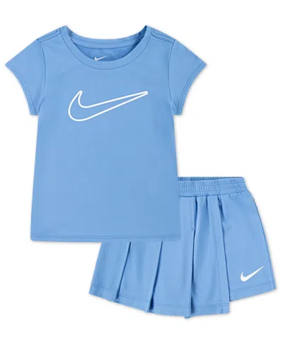 Nike Babies' Toddler Girls 2-piece All Day Play Skort Set In Blue Beyond