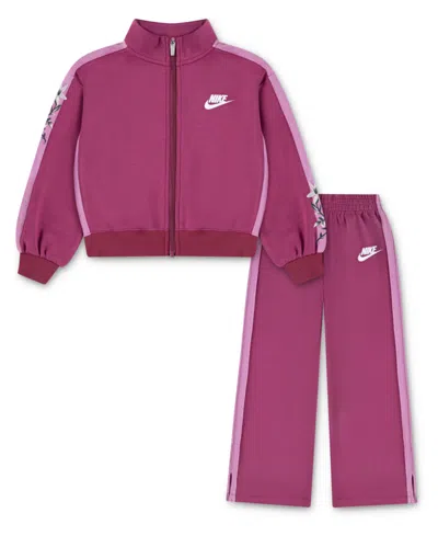 Nike Babies' Toddler Girls 2-piece Floral Track Jacket And Pants Set In Purple