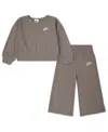 Nike Toddler Girls 2t-4t 2-piece Waffle Knit Top And Pants Set In Gray