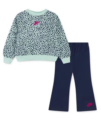 Nike Babies' Toddler Girls 2t-5t 2-piece Wild Warmth Kick Flaretop And Leggings Set In Multi