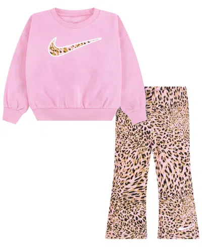 Nike Toddler Girls' 2t-4t Printed Top And Leggings, 2-piece Set