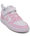Nike Toddler Girls Court Borough Low Recraft Adjustable Strap Casual Sneakers From Finish Line In White