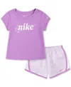 Nike Toddler Girls Essentials Tempo T-shirt & Shorts Set In Nkg Essentials Tempo Set