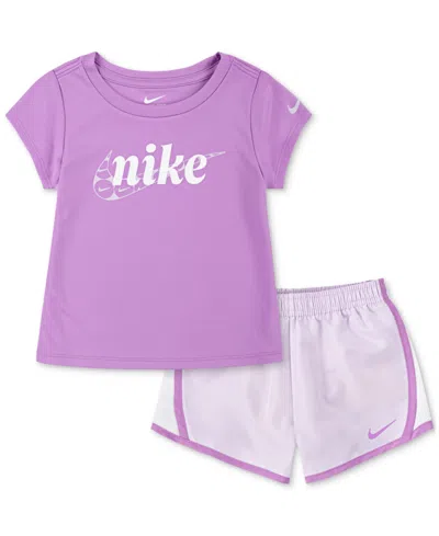 Nike Babies' Toddler Girls Essentials Tempo T-shirt & Shorts Set In Nkg Essentials Tempo Set