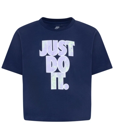 Nike Kids' Toddler Girls Short Sleeve Just Do It Boxy T-shirt In Midnight Navy