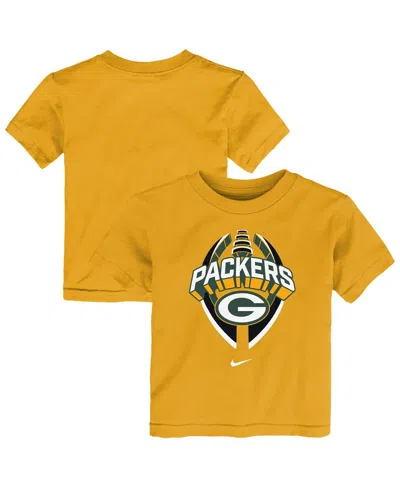 Nike Babies' Toddler Gold Green Bay Packers Icon Legend T-shirt In Yellow