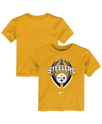 Nike Babies' Toddler Gold Pittsburgh Steelers Icon Legend T-shirt In Orange