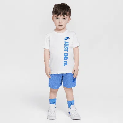 Nike Babies' Toddler Graphic T-shirt And Shorts Set In Blue