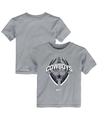 Nike Babies' Toddler Gray Dallas Cowboys Icon Legend T-shirt