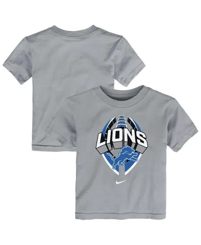 Nike Babies' Toddler Gray Detroit Lions Icon Legend T-shirt