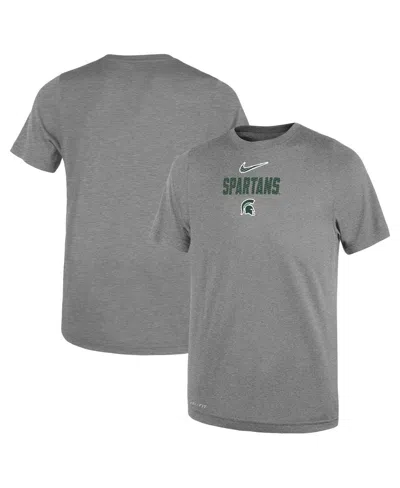 Nike Babies' Toddler Heather Gray Michigan State Spartans Legend Slogan Performance T-shirt