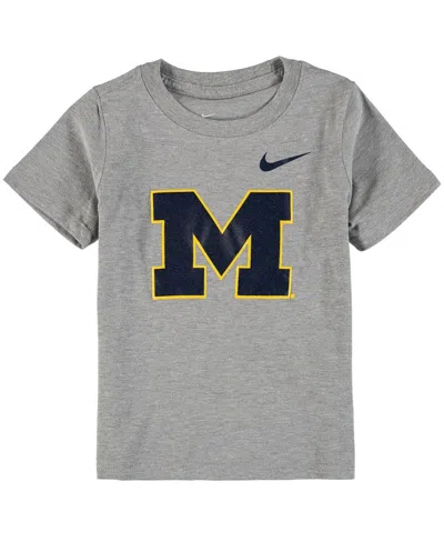 Nike Babies' Toddler Heathered Gray Michigan Wolverines Logo T-shirt In Heather Gray
