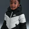 Nike Babies' Toddler Hooded Chevron Puffer Jacket In Black