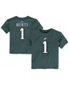 Nike Toddler Jalen Hurts Midnight Green Philadelphia Eagles Player Name Number T-shirt In Green