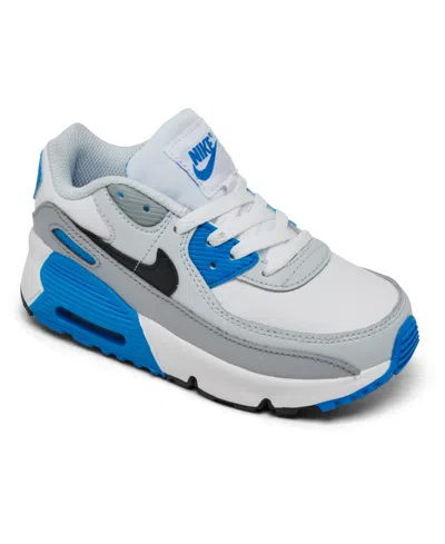 Nike Babies' Toddler Kid's Air Max 90 Casual Sneakers From Finish Line In White,blue