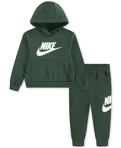 Nike Babies' Toddler Kids 2-piece Club Fleece Pullover Hoodie Set In Green