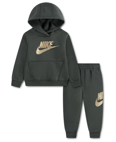 Nike Babies' Toddler Kids 2-piece Club Fleece Pullover Hoodie Set In Black
