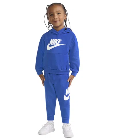 Nike Babies' Toddler Kids 2-piece Club Fleece Pullover Hoodie Set In Blue