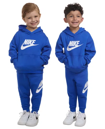 Nike Babies' Toddler Kids Club Fleece Pullover Hoodie, 2-piece Set In Blue