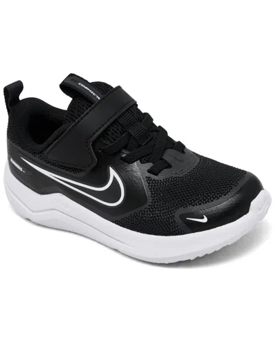 Nike Babies' Toddler Kids Cosmic Runner Fastening Strap Running Sneakers From Finish Line In Black,white