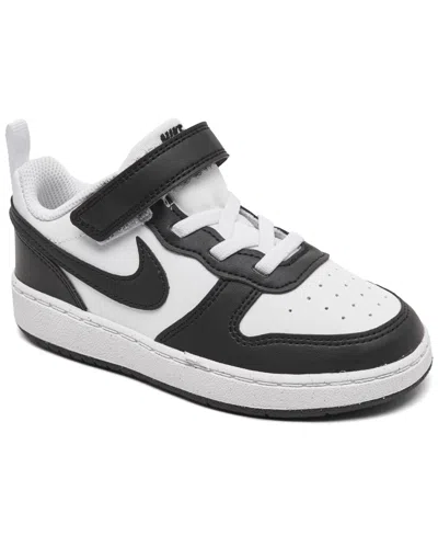 Nike Babies' Toddler Kids Court Borough Low Recraft Stay-put Casual Sneakers From Finish Line In White,black