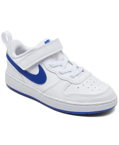 Nike Babies' Toddler Kids' Court Borough Low Recraft Stay-put Casual Sneakers From Finish Line In White,blue