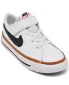 Nike Toddler Kids Court Legacy Adjustable Strap Closure Casual Sneakers From Finish Line In White