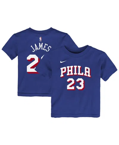 Nike Babies' Toddler Lebron James Royal Philadelphia 76ers Icon Name Number T-shirt In Blue