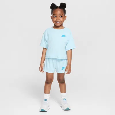 Nike Babies' Toddler "let's Roll" 2-piece Towel Terry Set In Blue