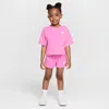 Nike Babies' Toddler "let's Roll" 2-piece Towel Terry Set In Pink