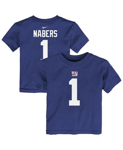 Nike Babies' Toddler Malik Nabers Royal New York Giants Name Number T-shirt