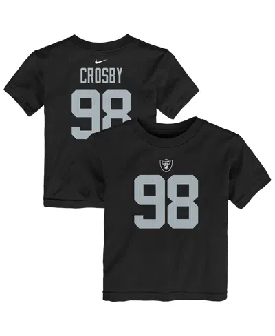 Nike Toddler Maxx Crosby Black Las Vegas Raiders Player Name Number T-shirt