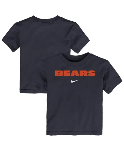 Nike Babies' Toddler Navy Chicago Bears Wordmark T-shirt In Black