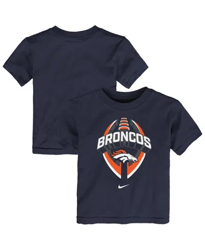 Nike Babies' Toddler Navy Denver Broncos Icon Legend T-shirt In Black