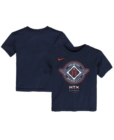 Nike Babies' Toddler Navy Houston Astros 2025 City Connect Logo T-shirt In Blue