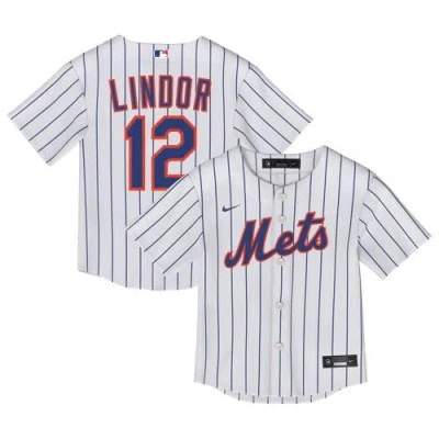 Nike Kids' Toddler  Francisco Lindor White New York Mets Home Replica Jersey
