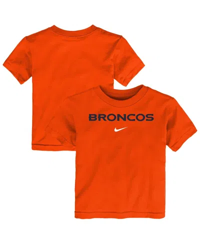 Nike Babies' Toddler Orange Denver Broncos Wordmark T-shirt In Red