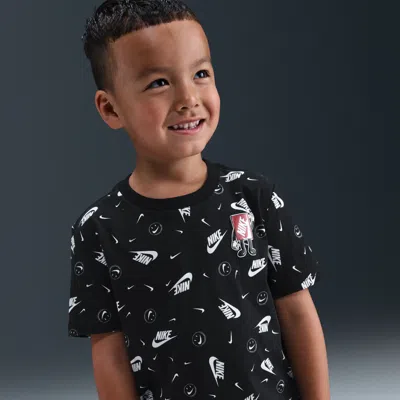 Nike Babies' Toddler Printed Boxy T-shirt In Black